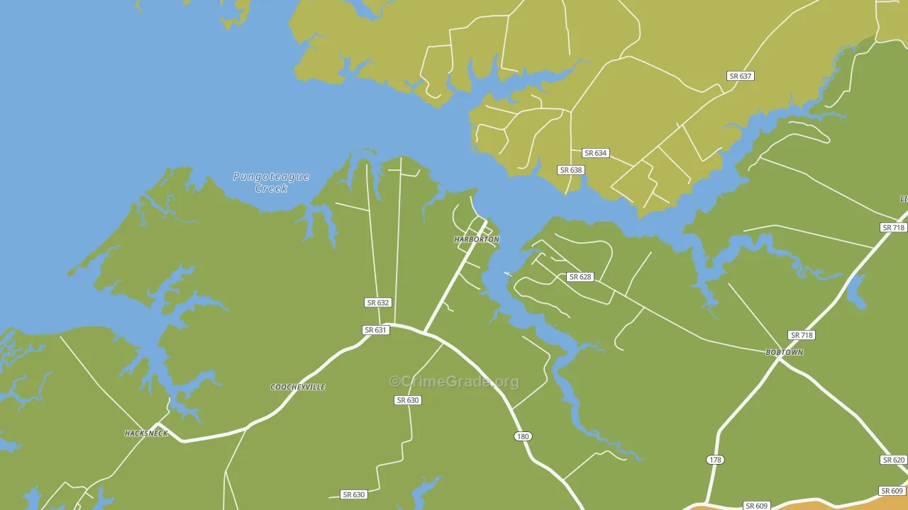 Harborton, VA Map of Drug-Related Crime Rates