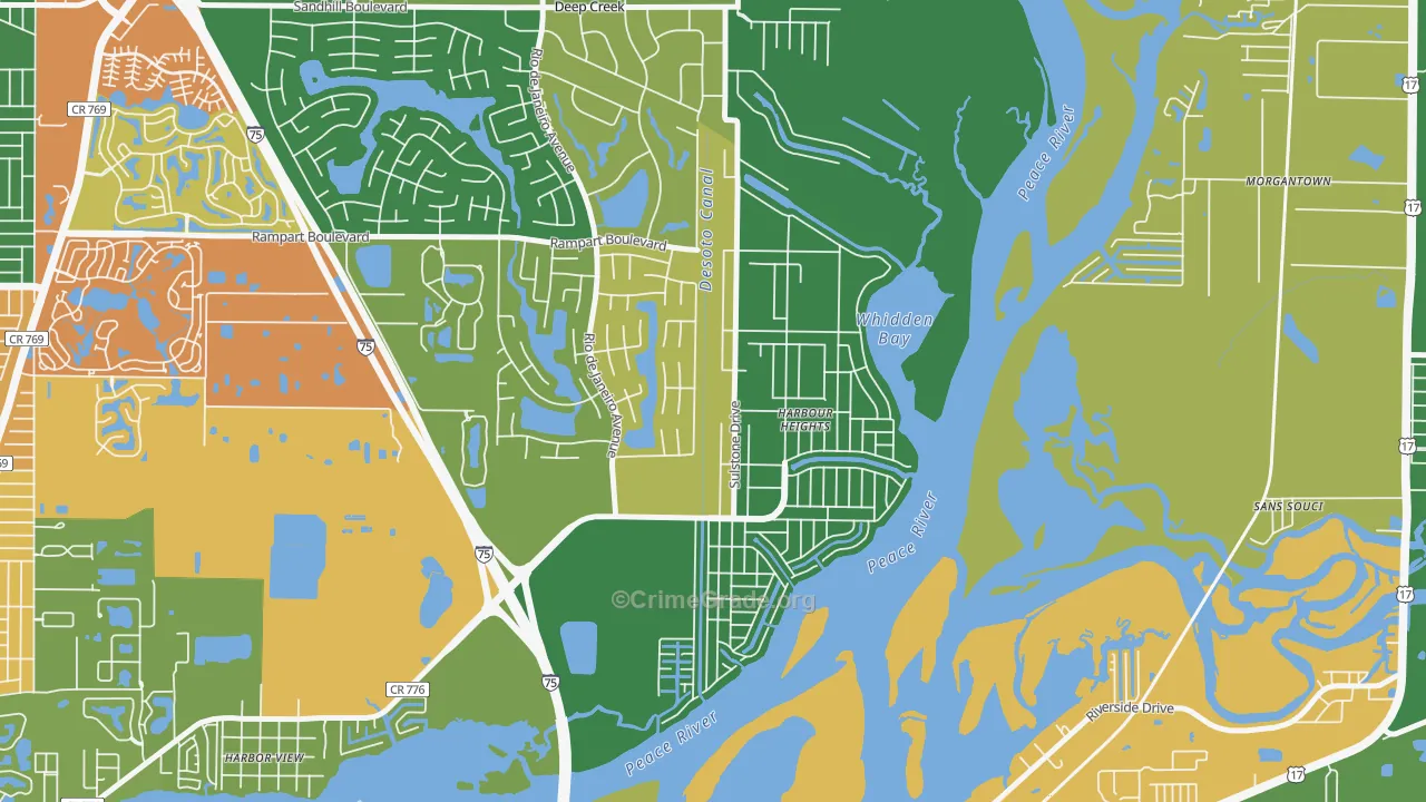 Harbour Heights, FL Map of Drug-Related Crime Rates
