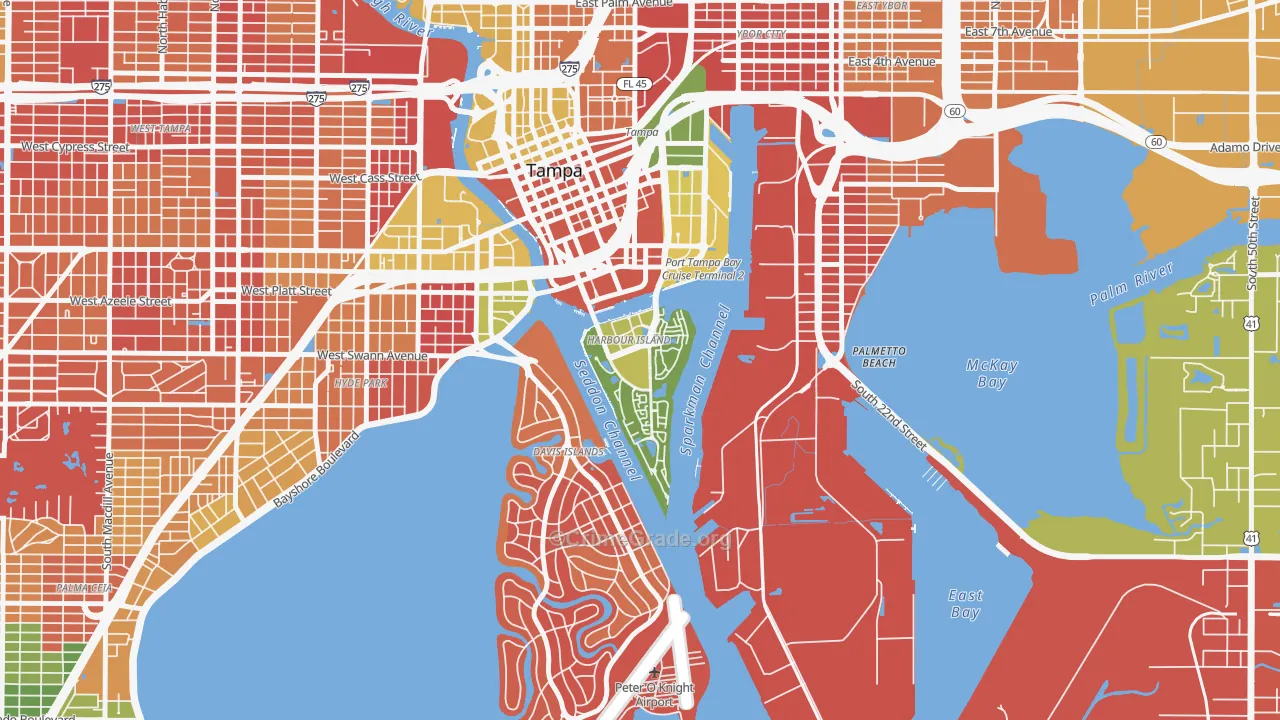 Harbour Island, Tampa, FL Map of Drug-Related Crime Rates