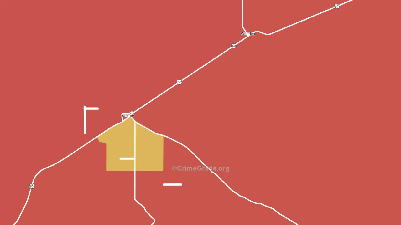 Harcuvar, AZ Map of Drug-Related Crime Rates