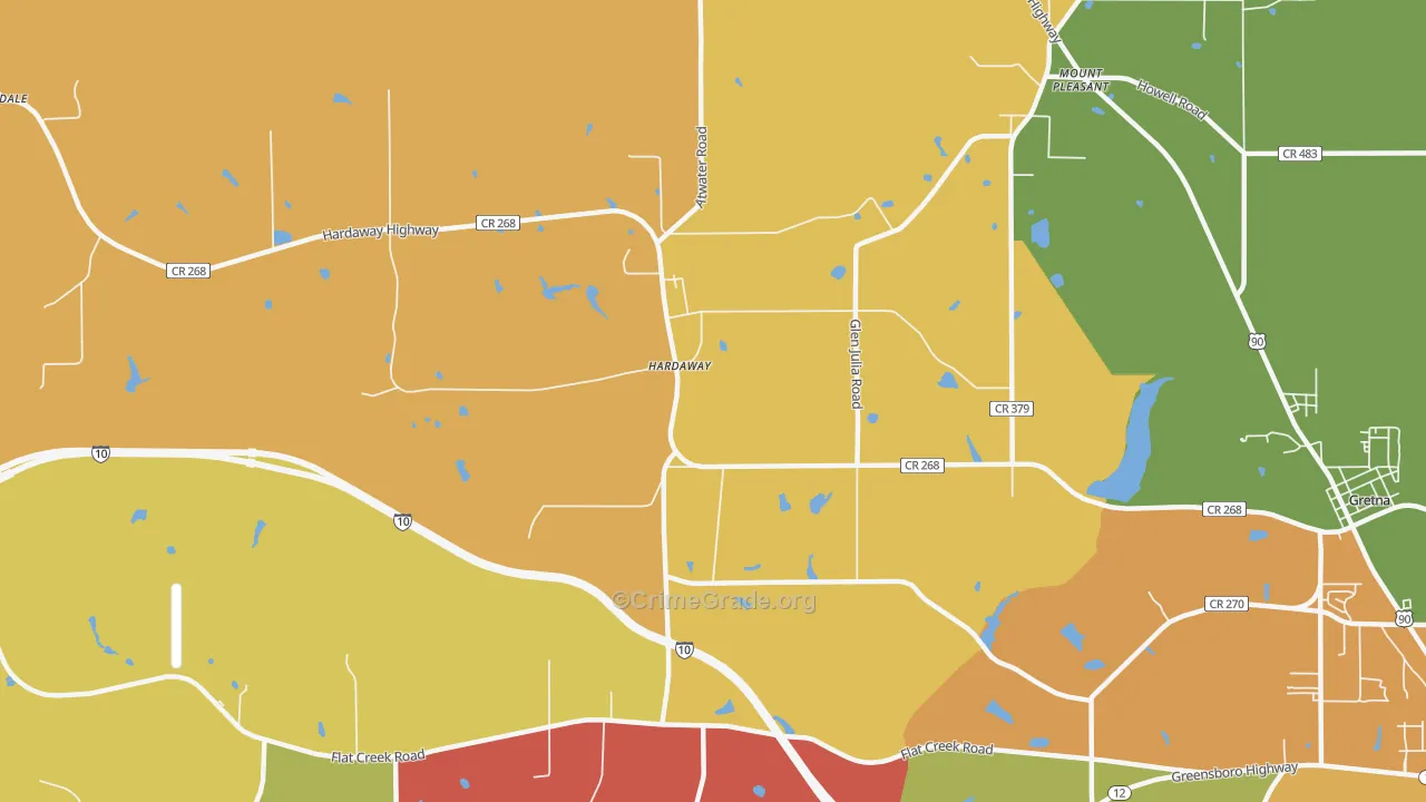 Hardaway, FL Map of Drug-Related Crime Rates