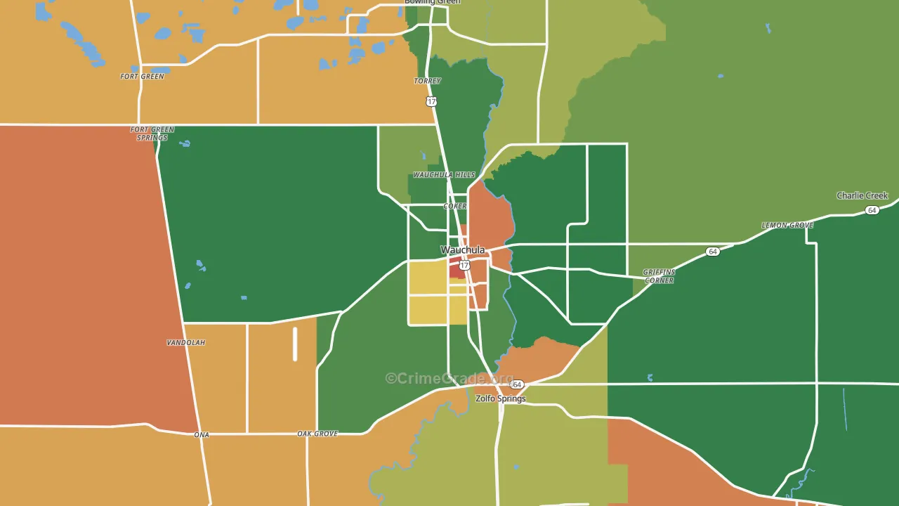 Hardee County, FL Map of Drug-Related Crime Rates