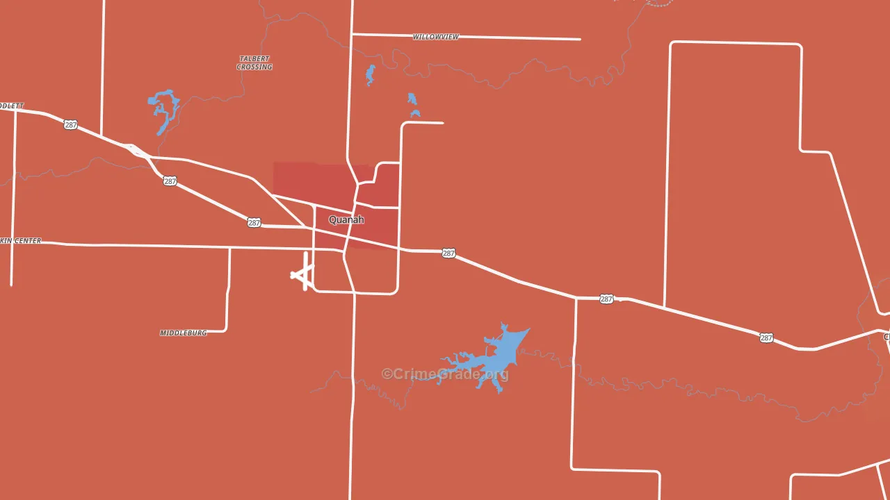 Hardeman County, TX Map of Drug-Related Crime Rates