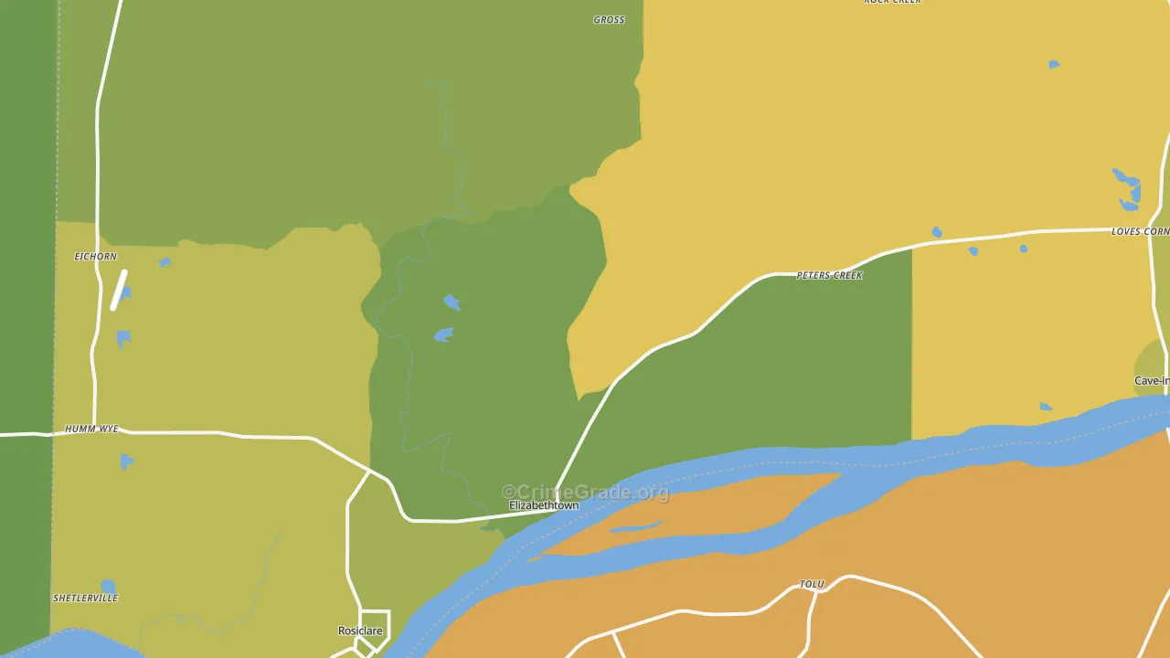 Hardin County, IL Map of Drug-Related Crime Rates