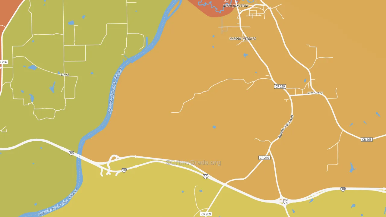 Hardin Heights, FL Map of Drug-Related Crime Rates