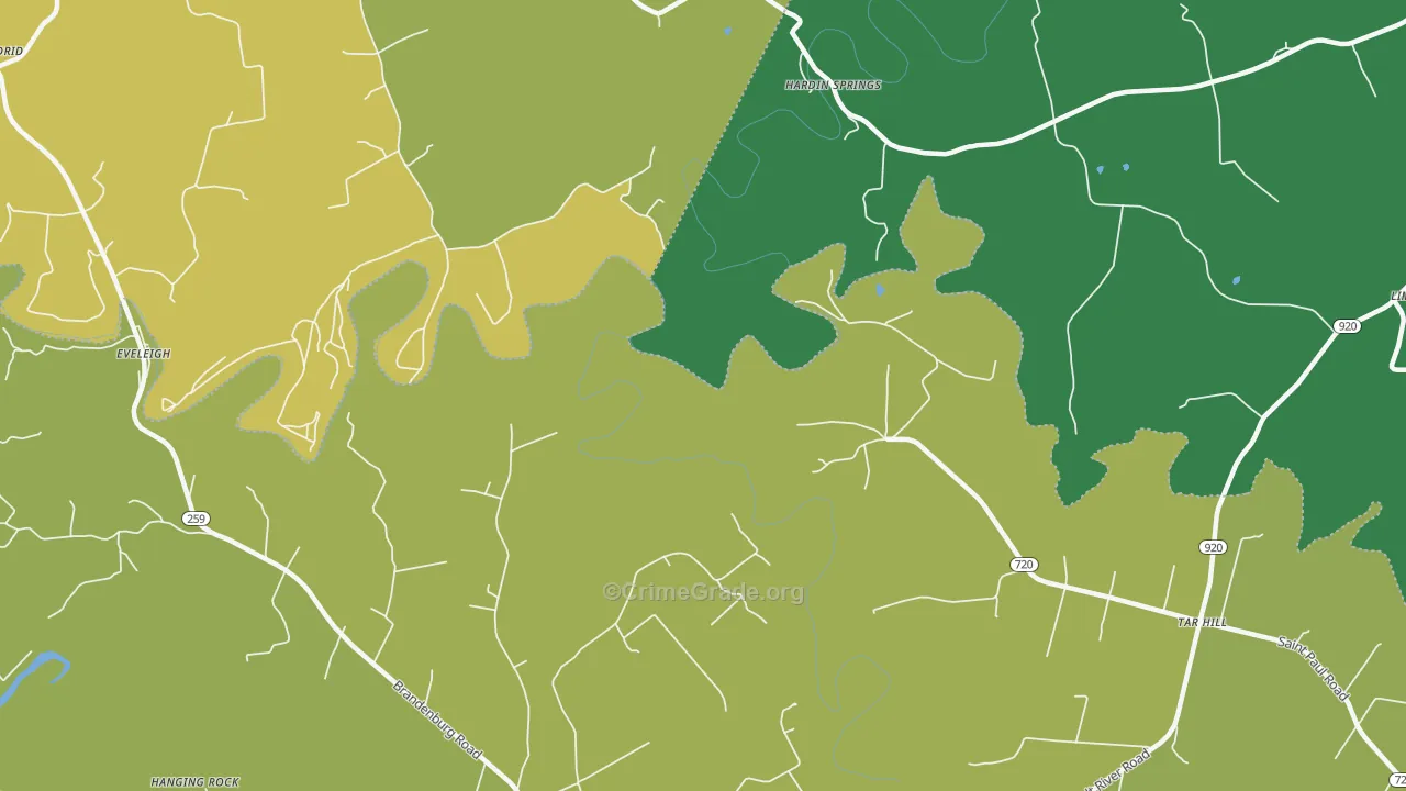 Hardin Springs, KY Map of Drug-Related Crime Rates