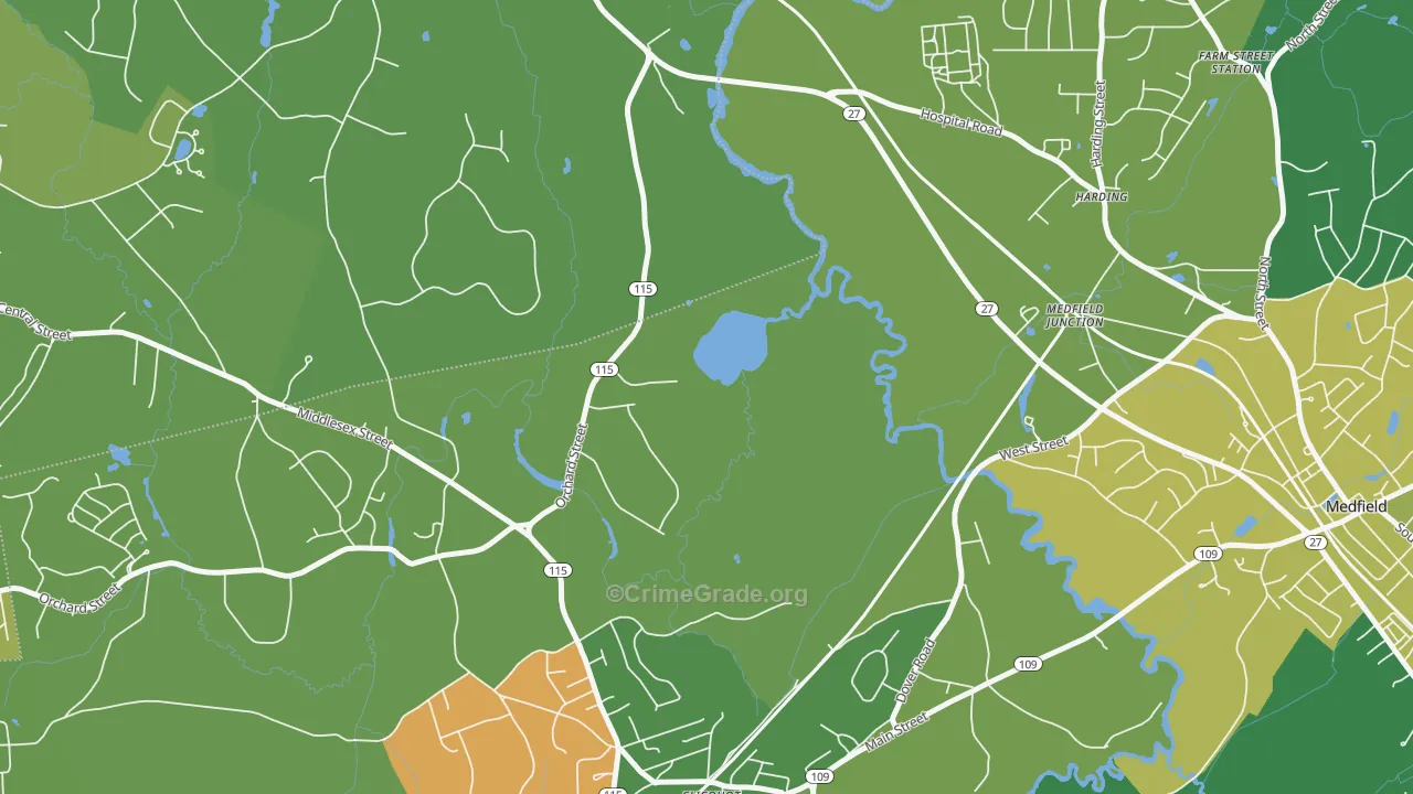 Harding, MA Map of Drug-Related Crime Rates
