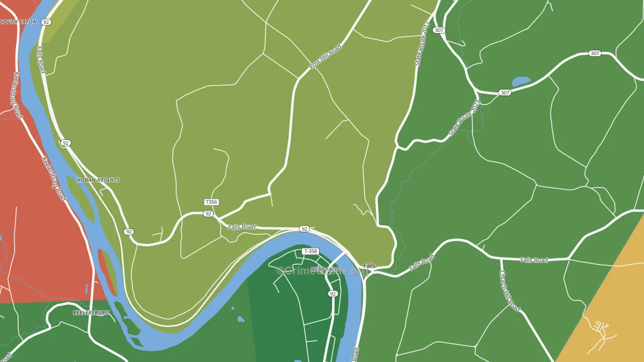 Harding, PA Map of Drug-Related Crime Rates