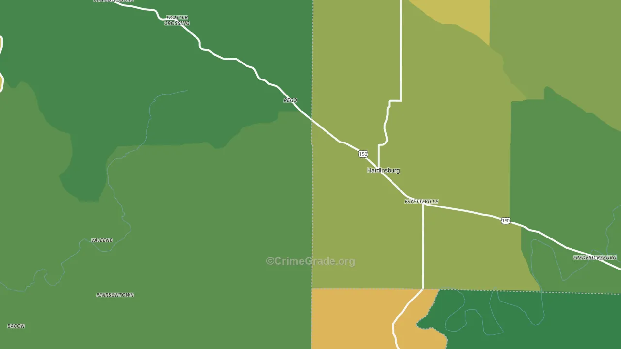 Hardinsburg, IN Map of Drug-Related Crime Rates
