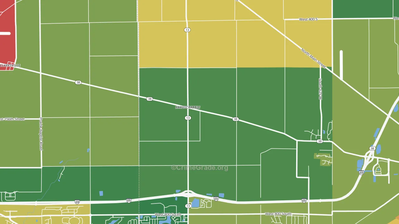 Hardscrabble, IN Map of Drug-Related Crime Rates