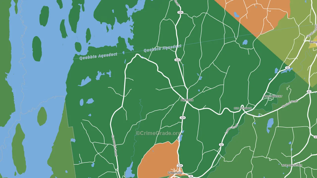 Hardwick, MA Map of Drug-Related Crime Rates