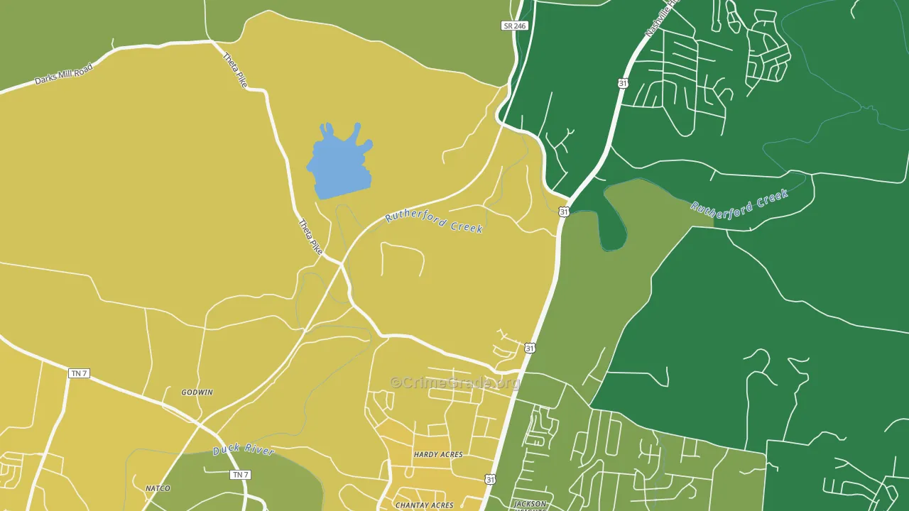 Hardy Acres, TN Map of Drug-Related Crime Rates