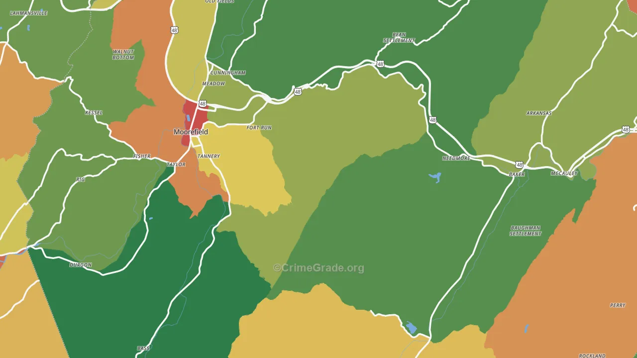 Hardy County, WV Map of Drug-Related Crime Rates