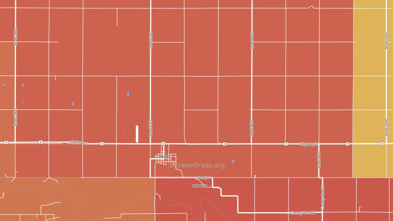 Hardy, NE Map of Drug-Related Crime Rates