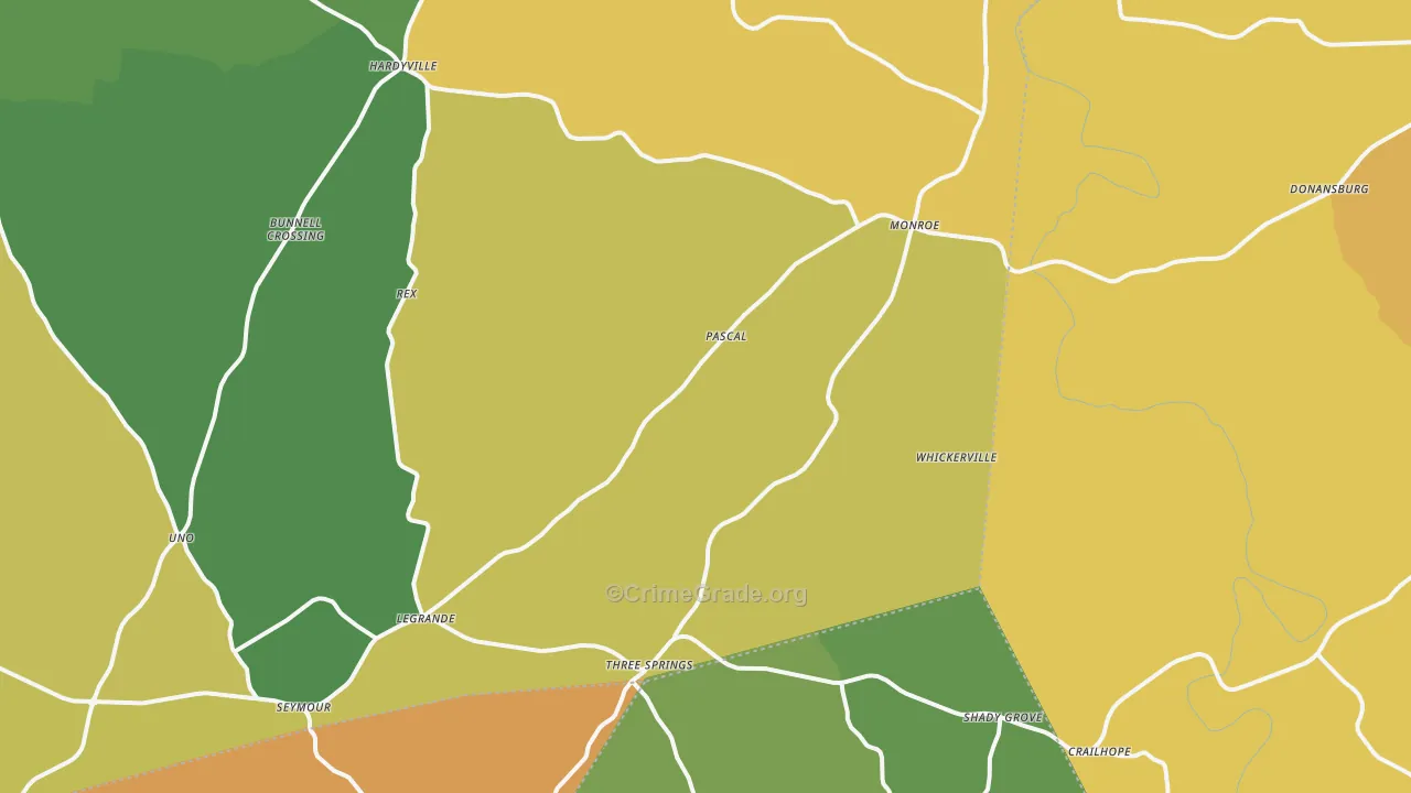 Hardyville, KY Map of Drug-Related Crime Rates