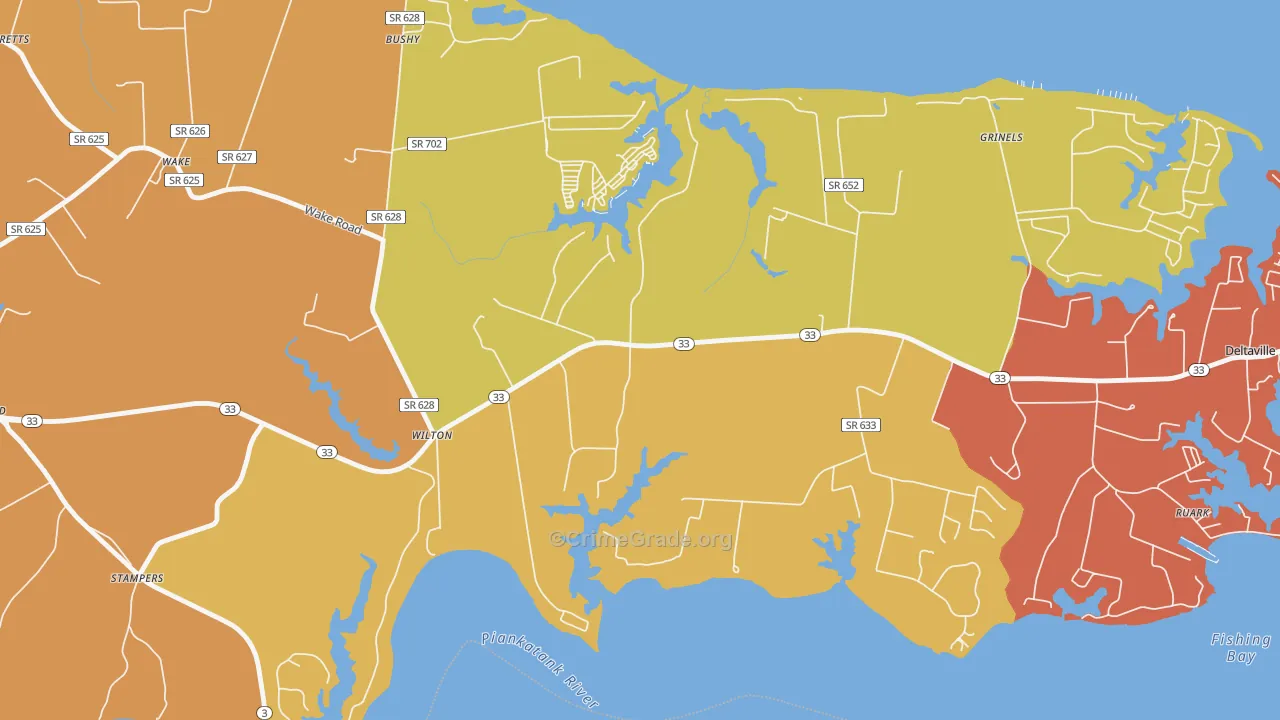 Hardyville, VA Map of Drug-Related Crime Rates