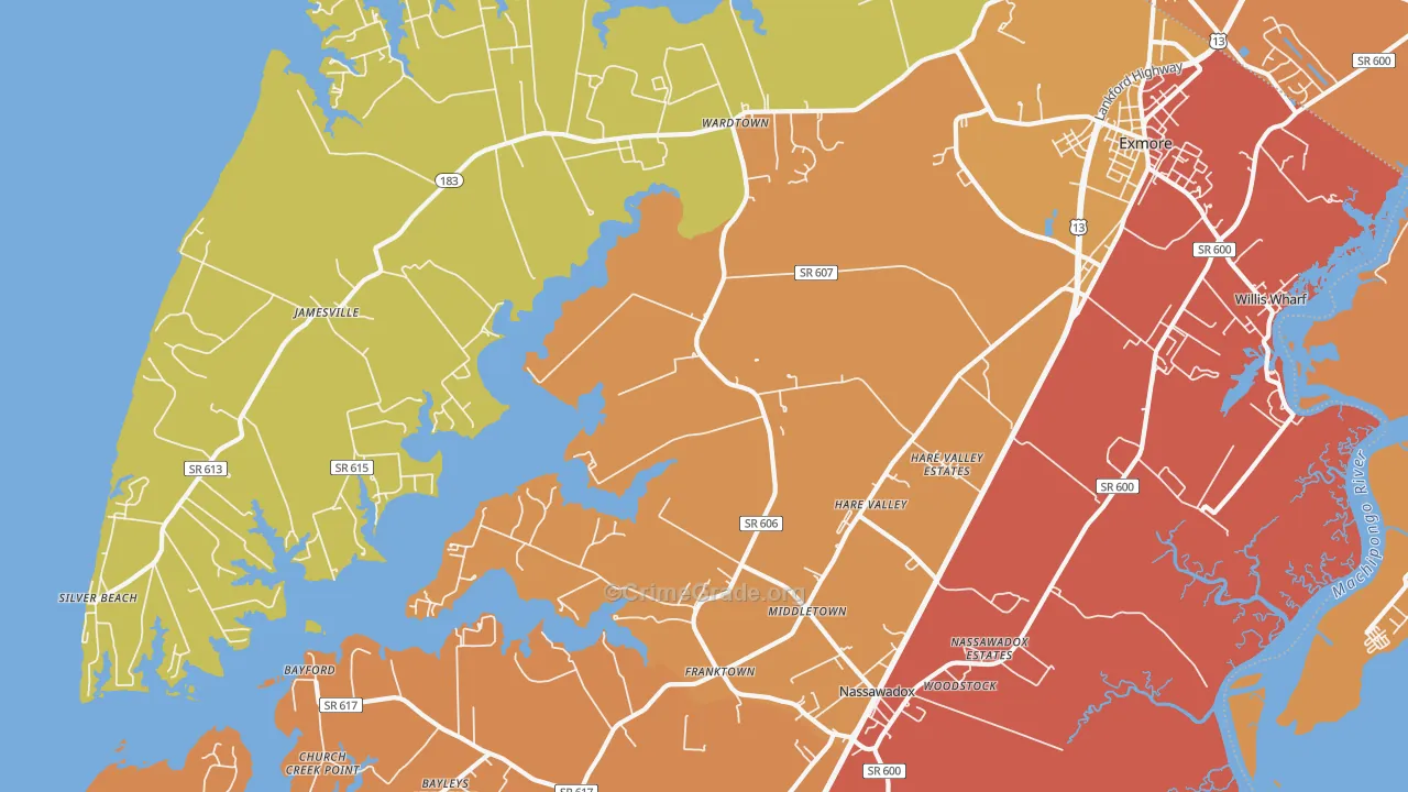 Hare Valley, VA Map of Drug-Related Crime Rates