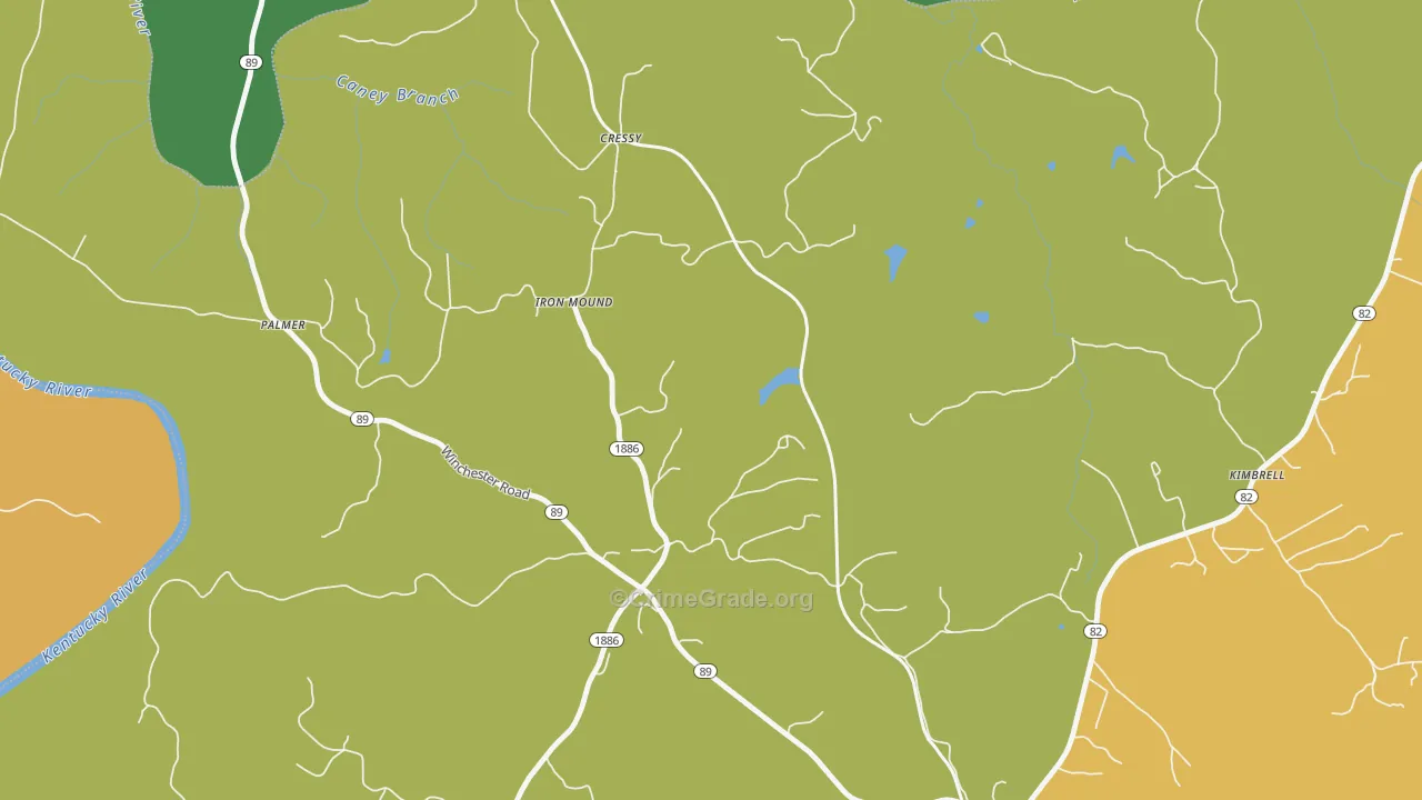 Hargett, KY Map of Drug-Related Crime Rates