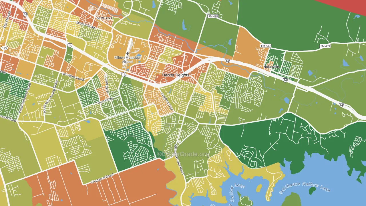 Harker Heights, TX Map of Drug-Related Crime Rates