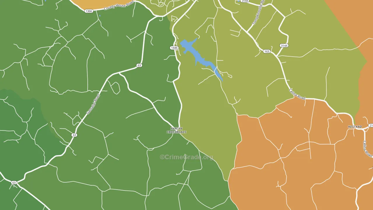 Harlan Crossroads, KY Map of Drug-Related Crime Rates