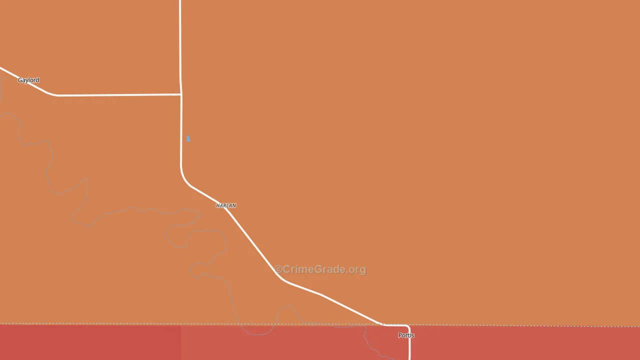 Harlan, KS Map of Drug-Related Crime Rates