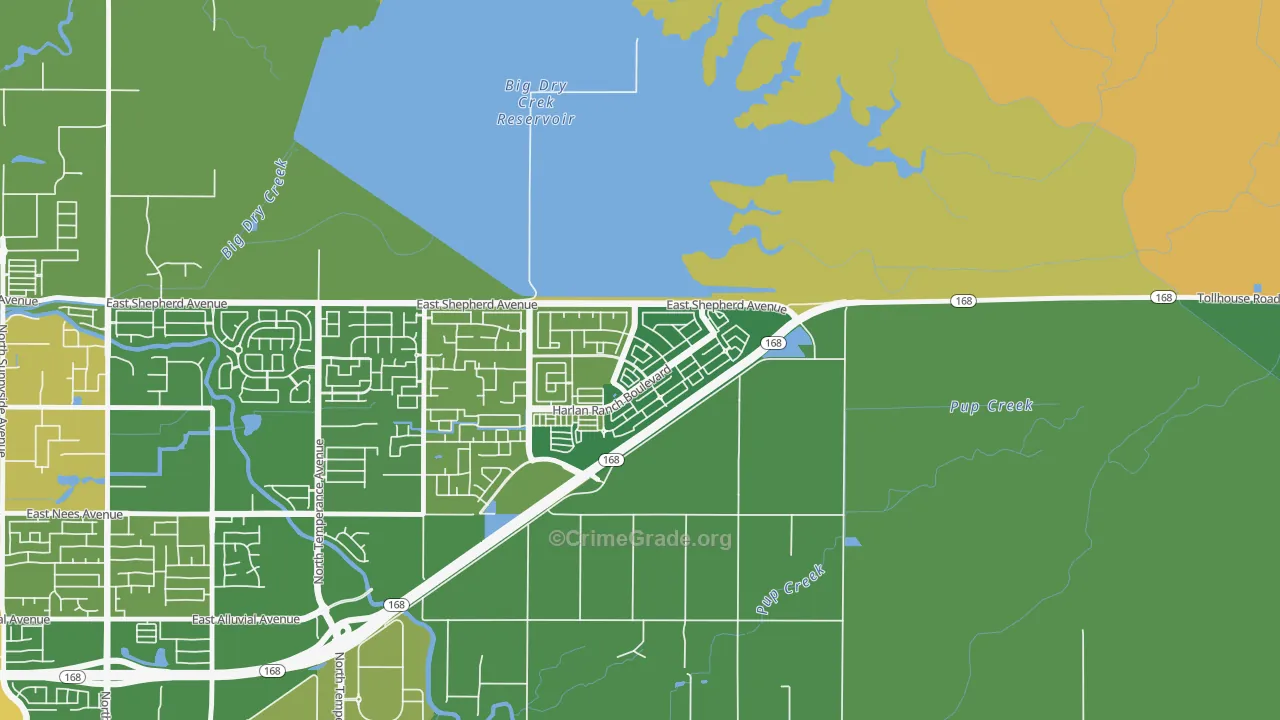 Harlan Ranch, Clovis, CA Map of Drug-Related Crime Rates