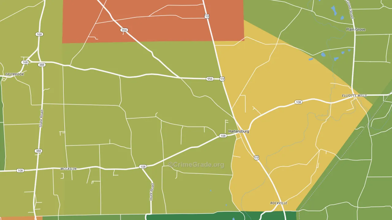 Harlansburg, PA Map of Drug-Related Crime Rates