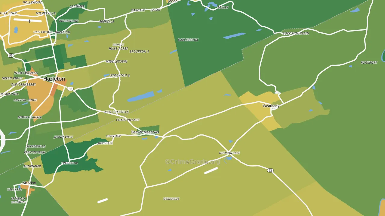 Harleigh, PA Map of Drug-Related Crime Rates