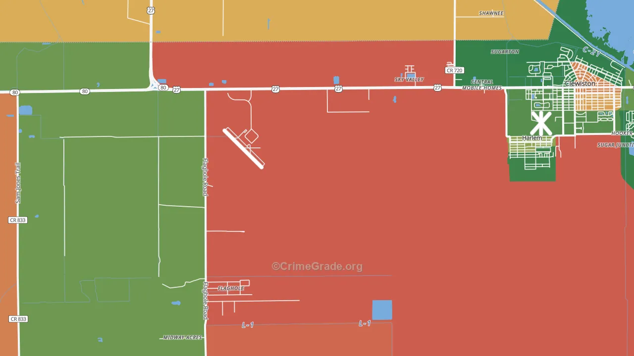 Harlem, FL Map of Drug-Related Crime Rates