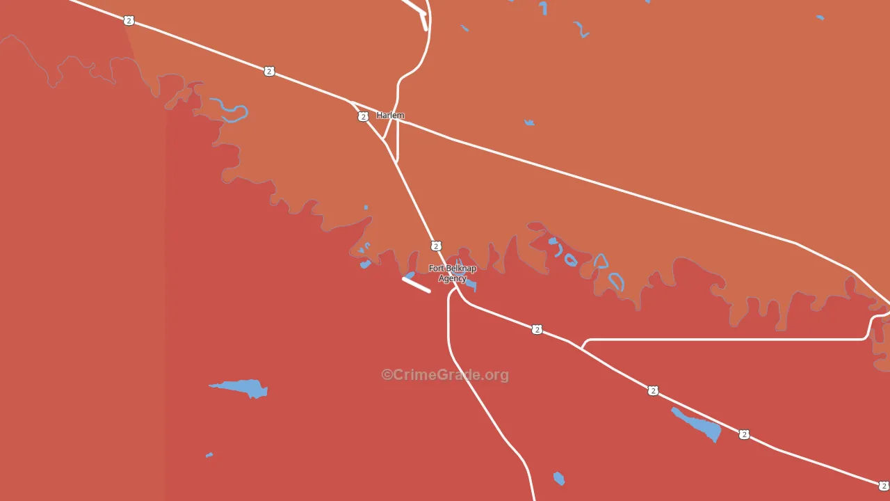Harlem, MT Map of Drug-Related Crime Rates