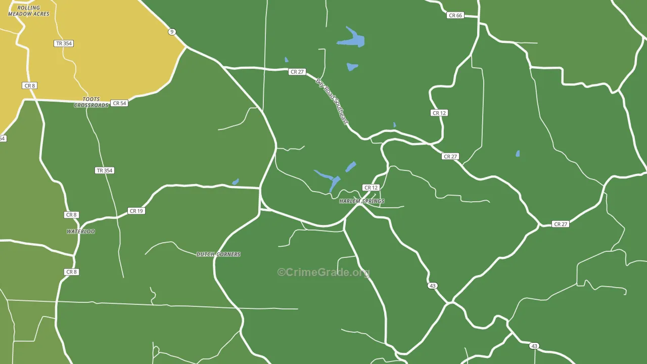 Harlem Springs, OH Map of Drug-Related Crime Rates