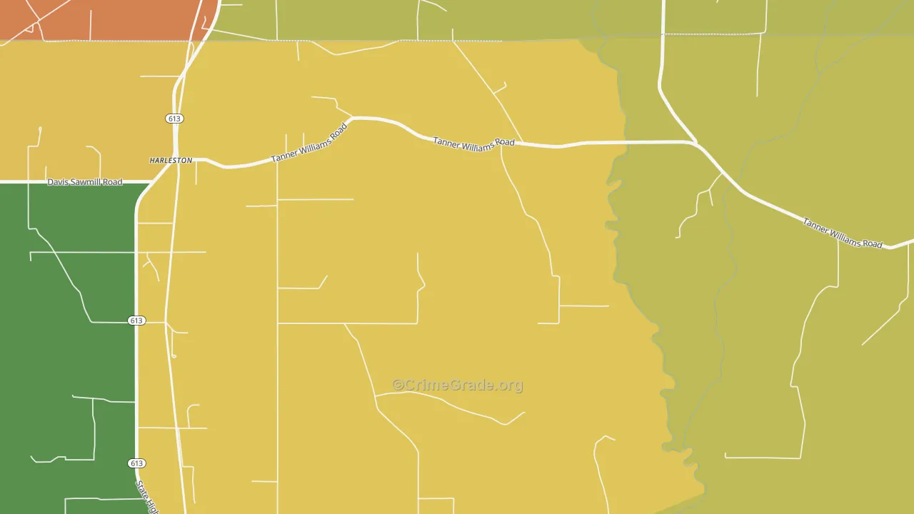 Harleston, MS Map of Drug-Related Crime Rates