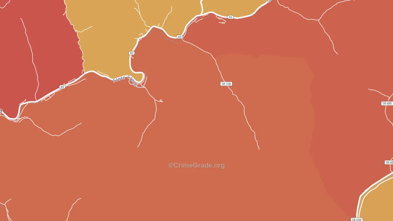 Harman, VA Map of Drug-Related Crime Rates