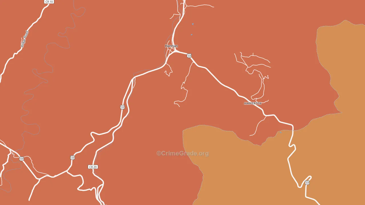 Harman, WV Map of Drug-Related Crime Rates