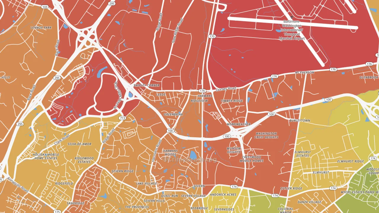 Harmans, MD Map of Drug-Related Crime Rates