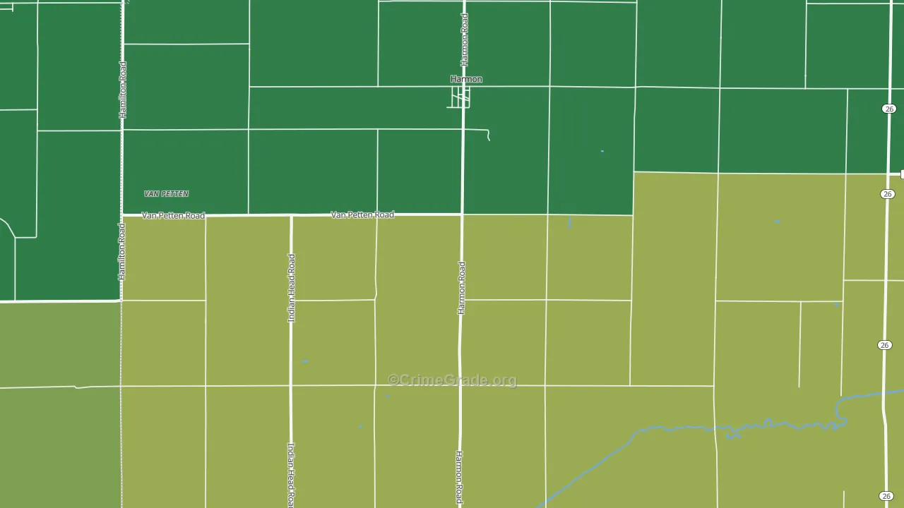 Harmon, IL Map of Drug-Related Crime Rates