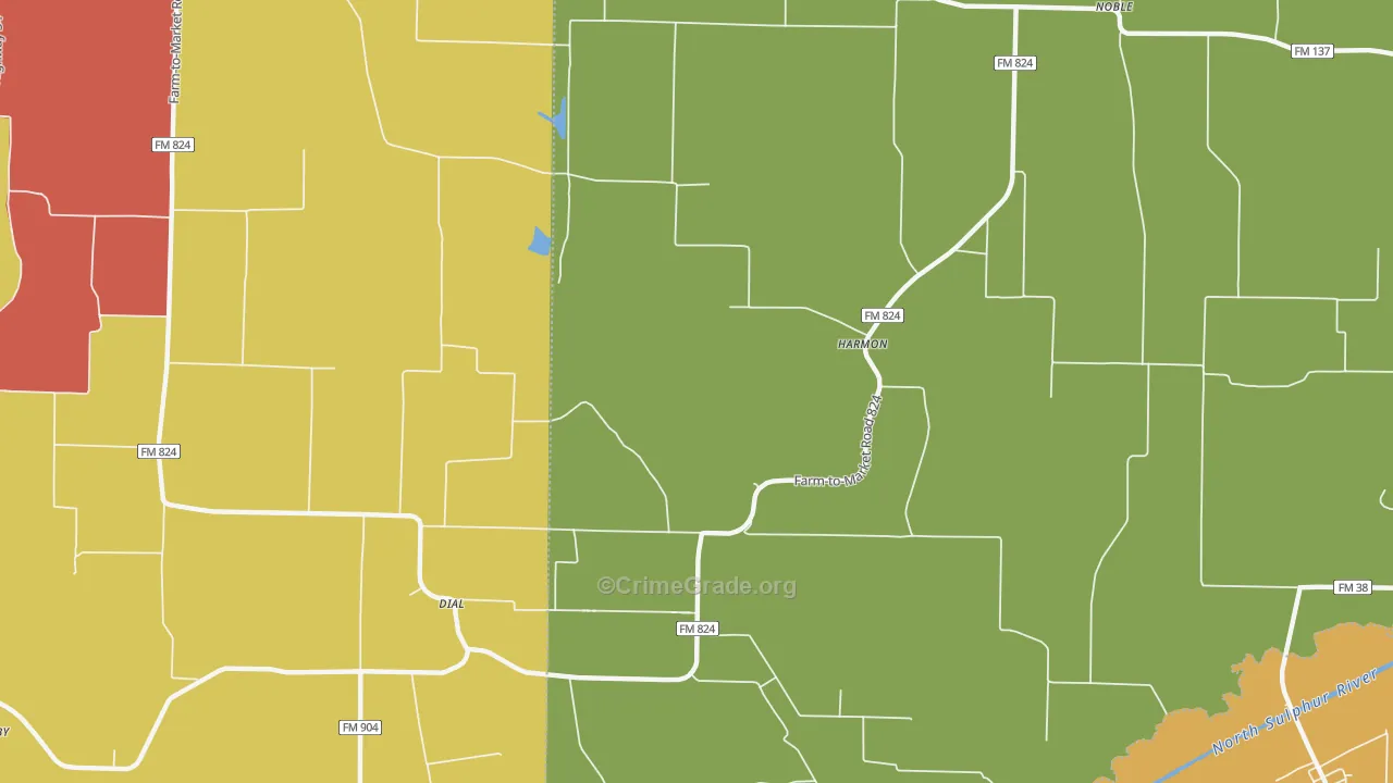 Harmon, TX Map of Drug-Related Crime Rates