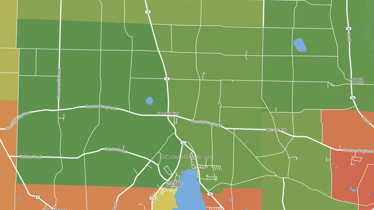Harmonsburg, PA Map of Drug-Related Crime Rates