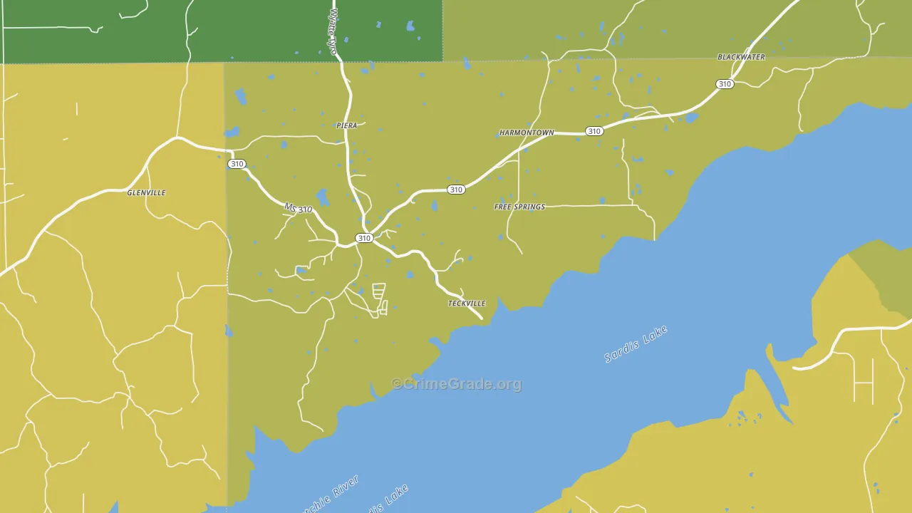 Harmontown, MS Map of Drug-Related Crime Rates