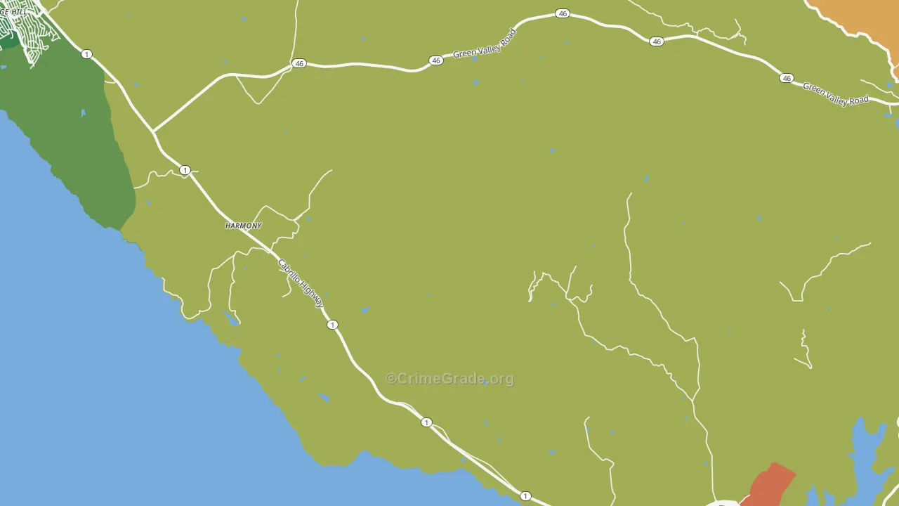 Harmony, CA Map of Drug-Related Crime Rates