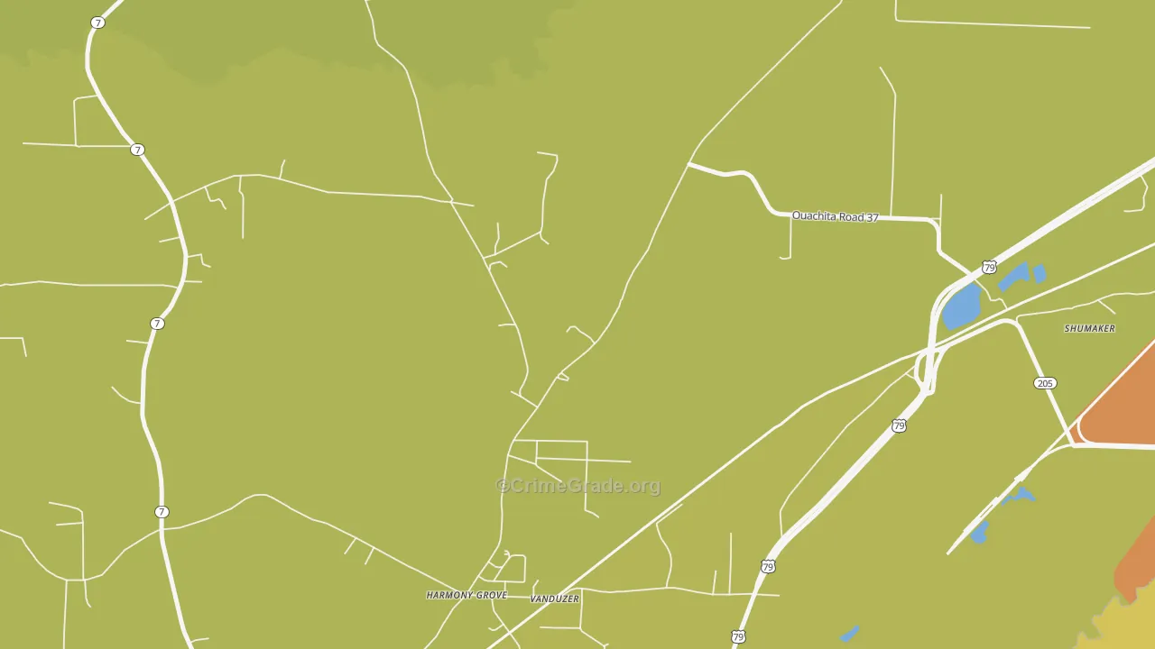 Harmony Grove, AR Map of Drug-Related Crime Rates