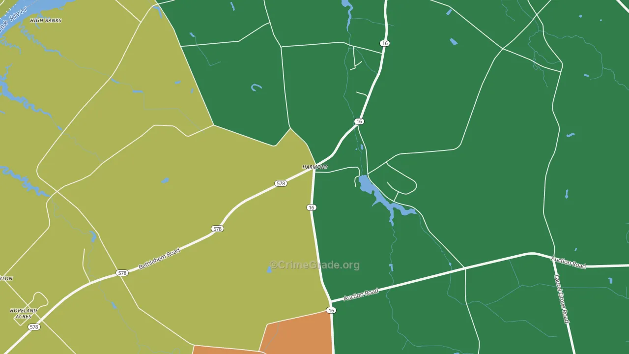 Harmony, MD Map of Drug-Related Crime Rates