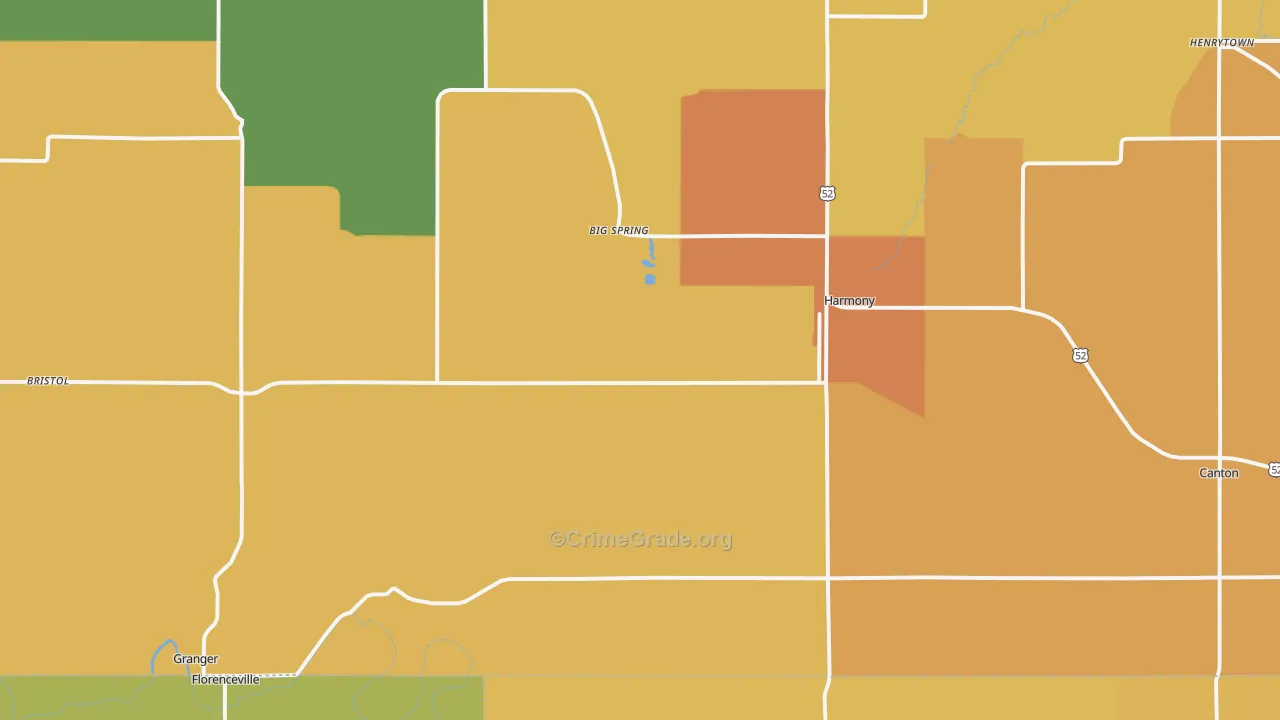 Harmony, MN Map of Drug-Related Crime Rates