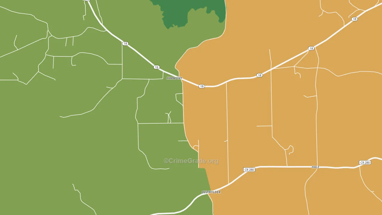Harmony, MS Map of Drug-Related Crime Rates