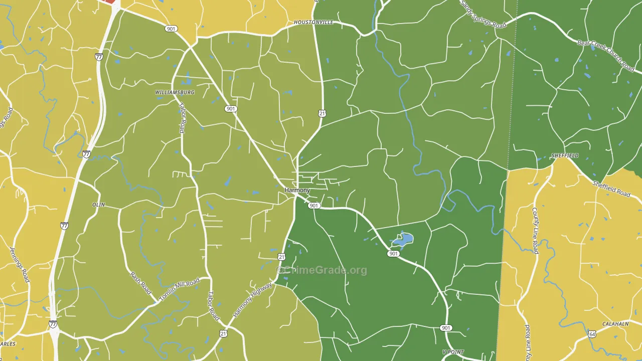 Harmony, NC Map of Drug-Related Crime Rates