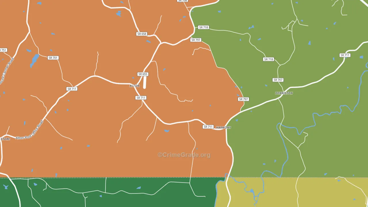 Harmony, VA Map of Drug-Related Crime Rates