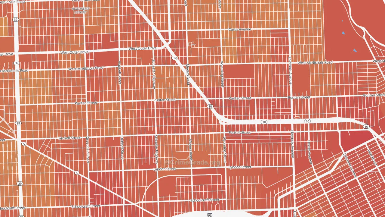 Harmony Village, Detroit, MI Map of Drug-Related Crime Rates