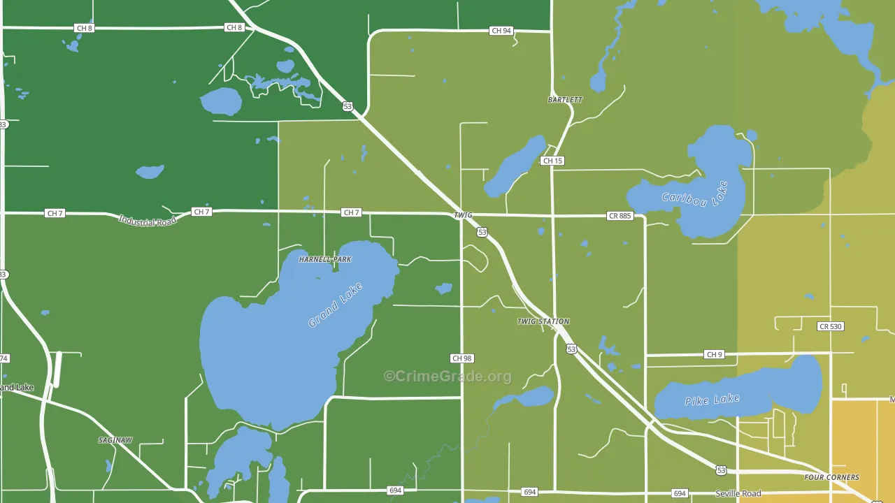 Harnell Park, MN Map of Drug-Related Crime Rates