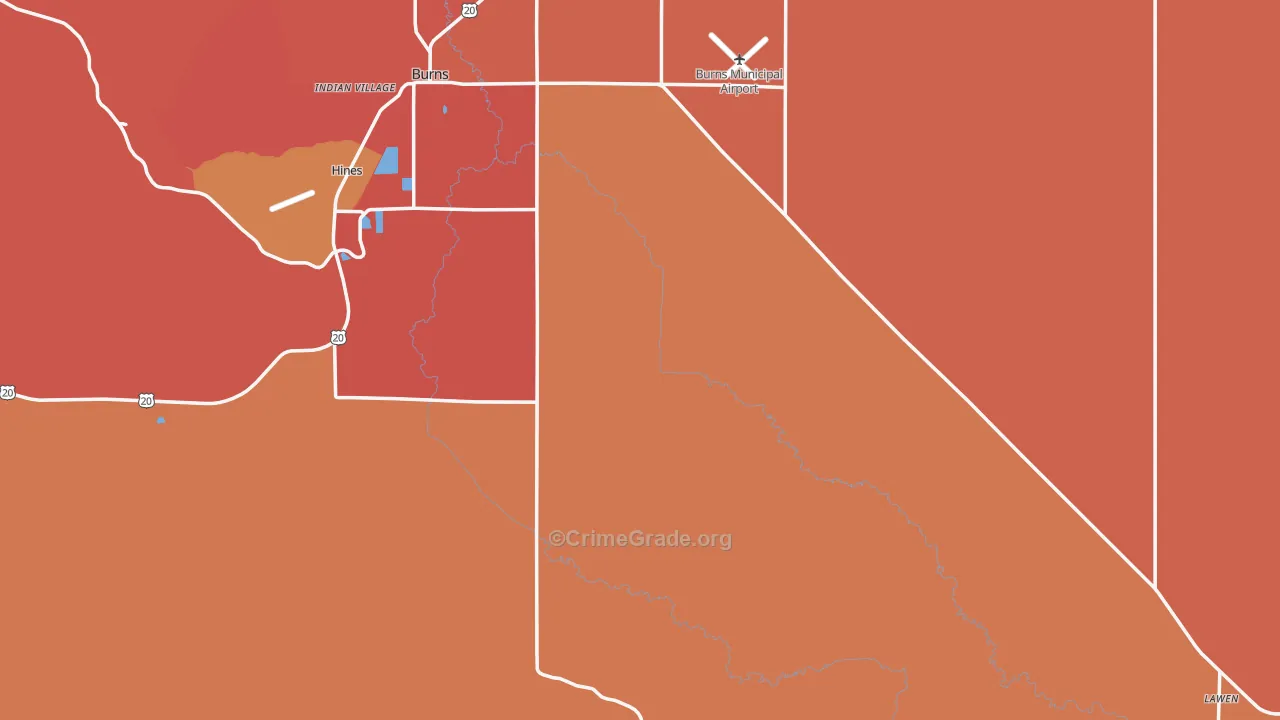 Harney County, OR Map of Drug-Related Crime Rates