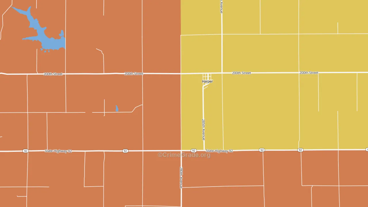Harper, IA Map of Drug-Related Crime Rates